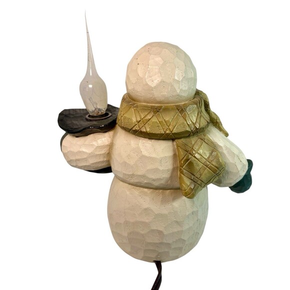 Snowman Night Light Figurine Prim Holiday Decor Lamp Electric Crazy Mountain - Picture 5 of 6